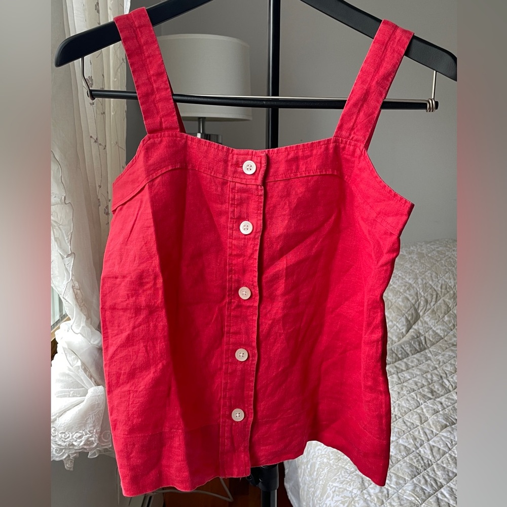 Everlane Red Button Down Top